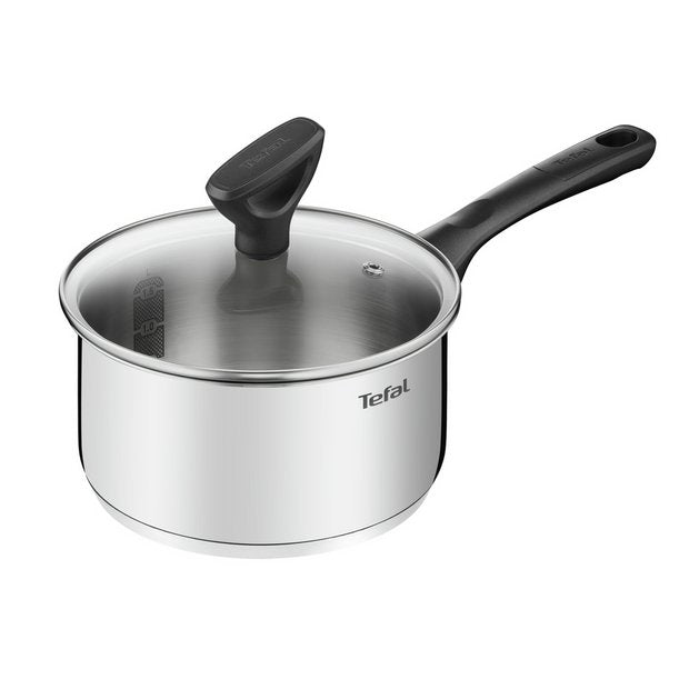 Tefal 18cm Titanium Edition stainless steel saucepan, UK version