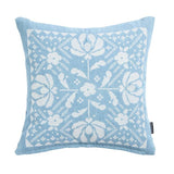 Habitat folk floral stitch denim cushion blue 43x43cm, imported from the UK