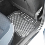 Streetwize heavy-duty rubber car mat set chrome trim - British product