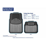 Streetwize heavy-duty rubber car mat set chrome trim - British product