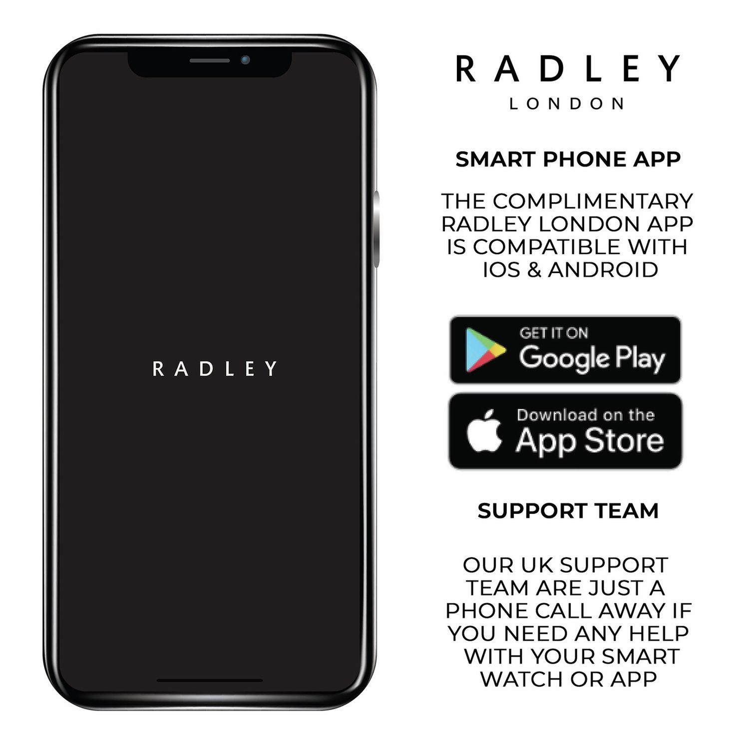 Radley pink smartwatch and wireless earbud set (British brand)