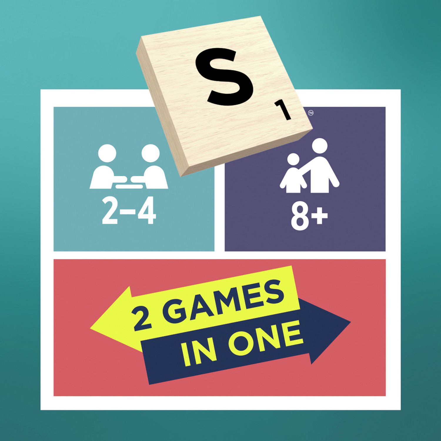 Scrabble wooden board game with two gameplay modes - British product