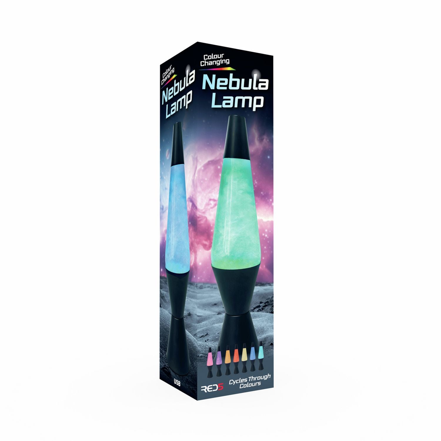 Red5 colour changing nebula lava lamp, imported from the UK