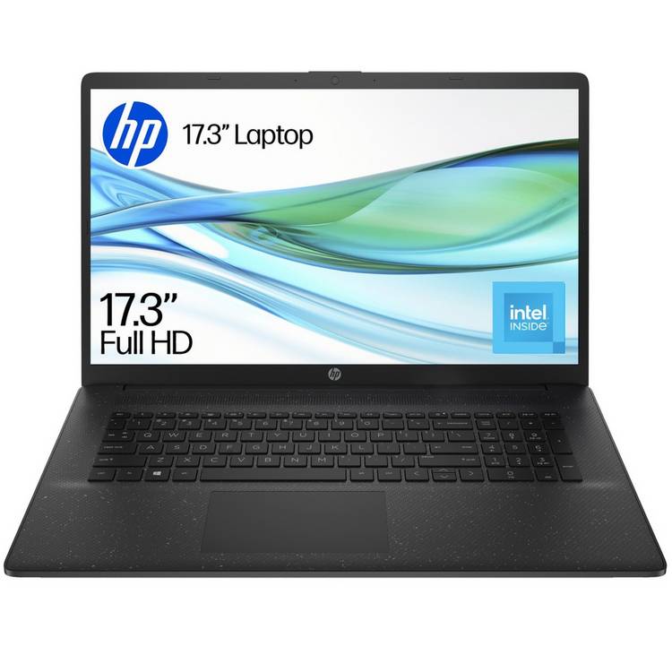 HP 17.3 laptop N100 4GB 128GB black (British brand)