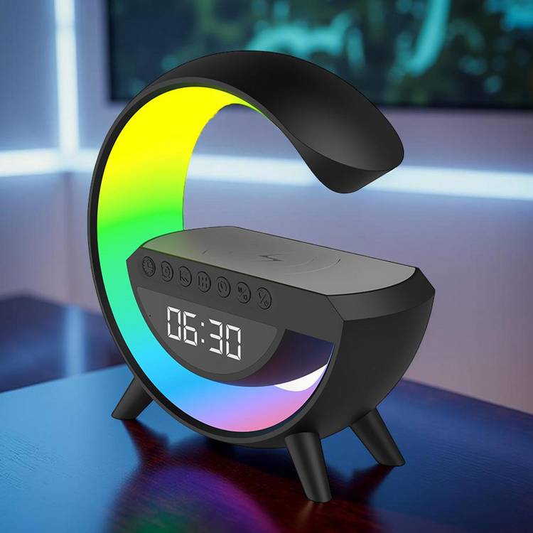 Menkind RED5 alarm clock with wireless charging and Bluetooth speaker (British brand)