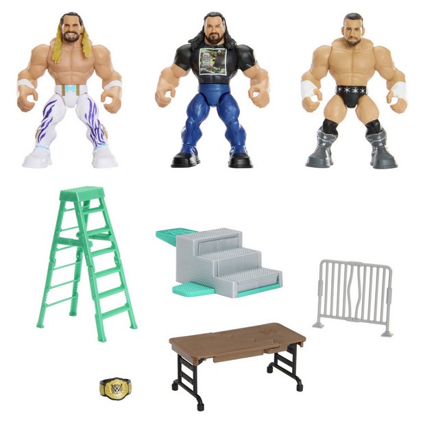 WWE Knuckle Crunchers WrestleMania action figure set, imported from the UK