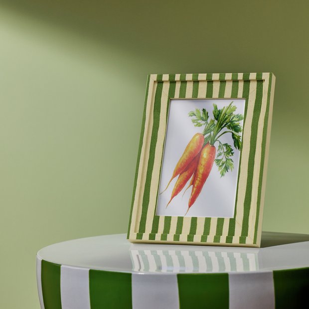 Habitat green stripe printed picture frame 4x6 - British product