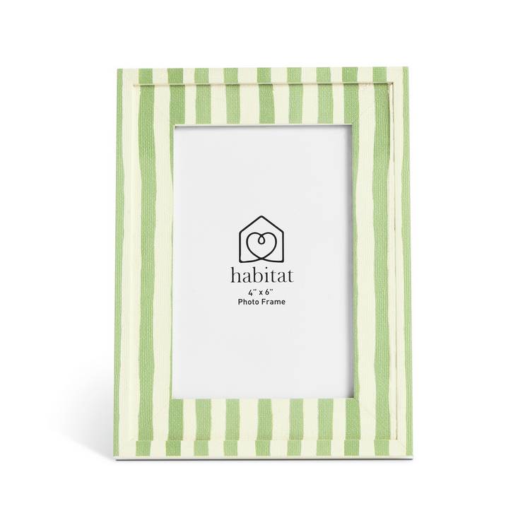Habitat green stripe printed picture frame 4x6 - British product