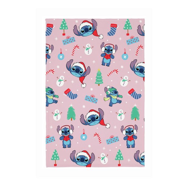 Disney Stitch Christmas fleece throw pink 150x100cm (British brand)