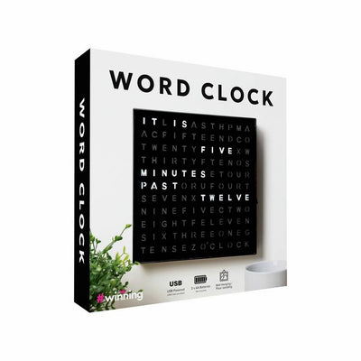 Argos Menkind Winning LED Word Clock 21.2cm x 20.6cm x 4.2cm- Buy online at McGrocer
