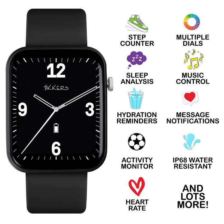 Tikkers Teen Series 13 Black smartwatch and earbuds set - British product