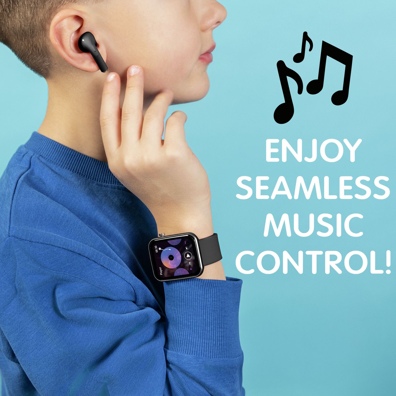 Tikkers Teen Series 13 Black smartwatch and earbuds set - British product
