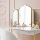 Argos Home gold vintage curved dressing table mirror 75x60cm - British product