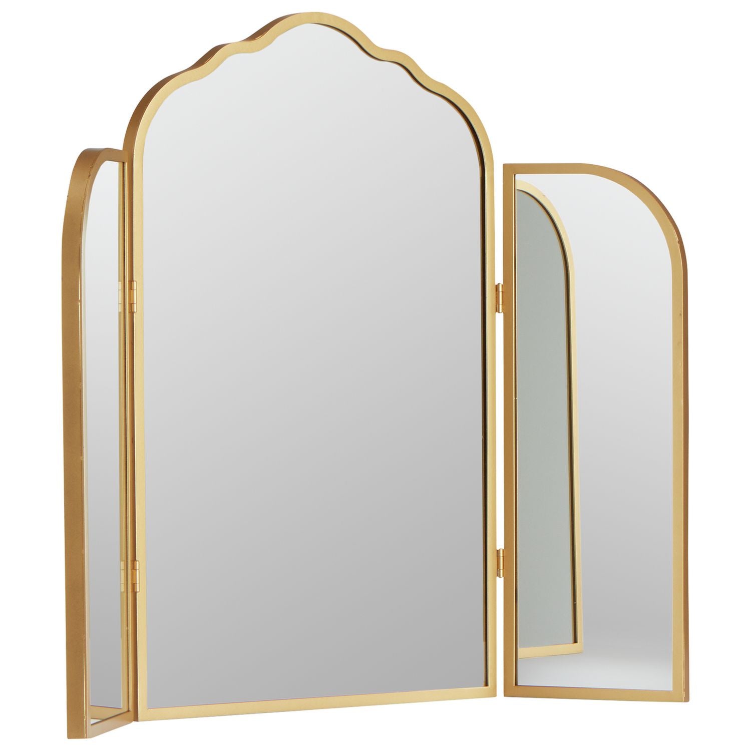 Argos Home gold vintage curved dressing table mirror 75x60cm - British product