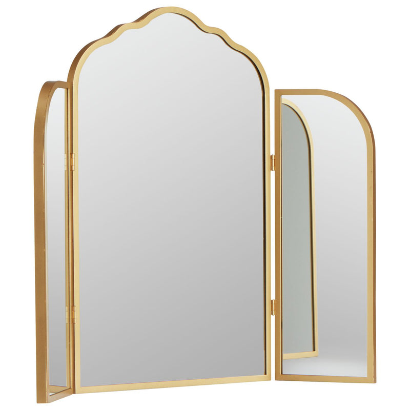 Argos Home gold vintage curved dressing table mirror 75x60cm - British product