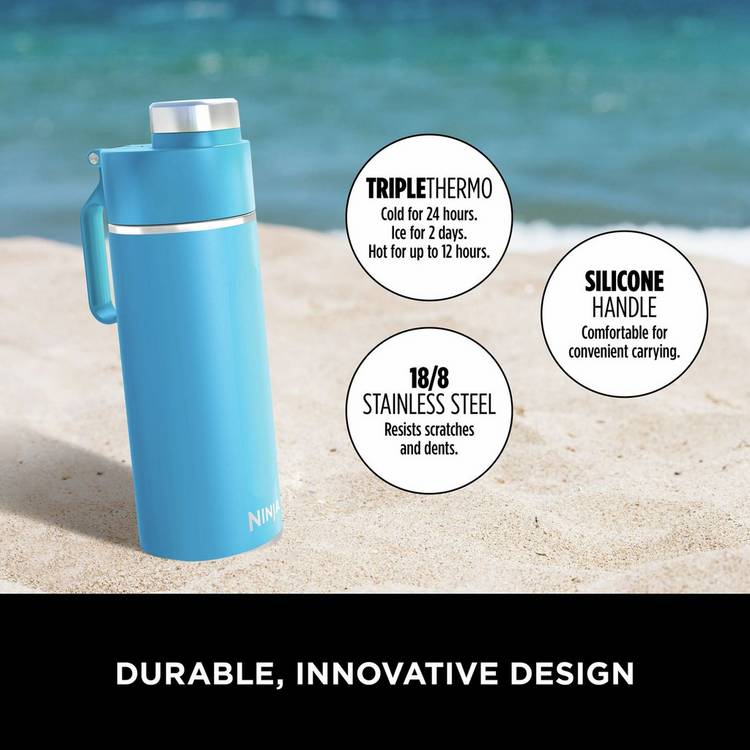 Ninja Thirsti travel bottle Tropical Blue 700ml, imported from the UK