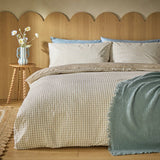Habitat Gingham Seersucker neutral single bedding set, imported from the UK