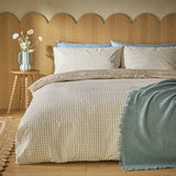 Habitat Gingham Seersucker neutral single bedding set, imported from the UK