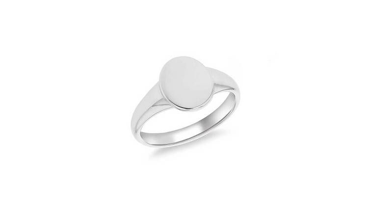 Revere Sterling Silver Personalised Oval Signet Ring - N GOODS Argos