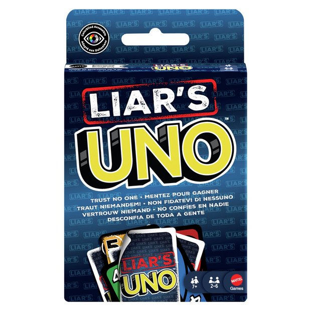 UNO Liar's card game for family parties (British brand)