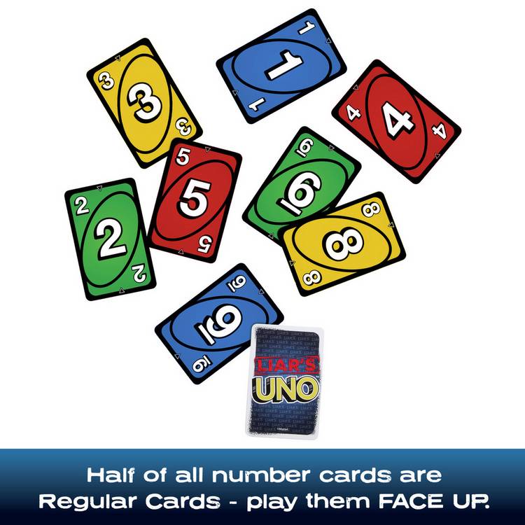 UNO Liar's card game for family parties (British brand)