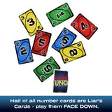 UNO Liar's card game for family parties (British brand)