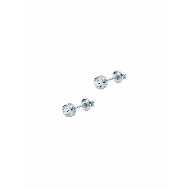Ted Baker mini crystal stud earrings silver tone - British product