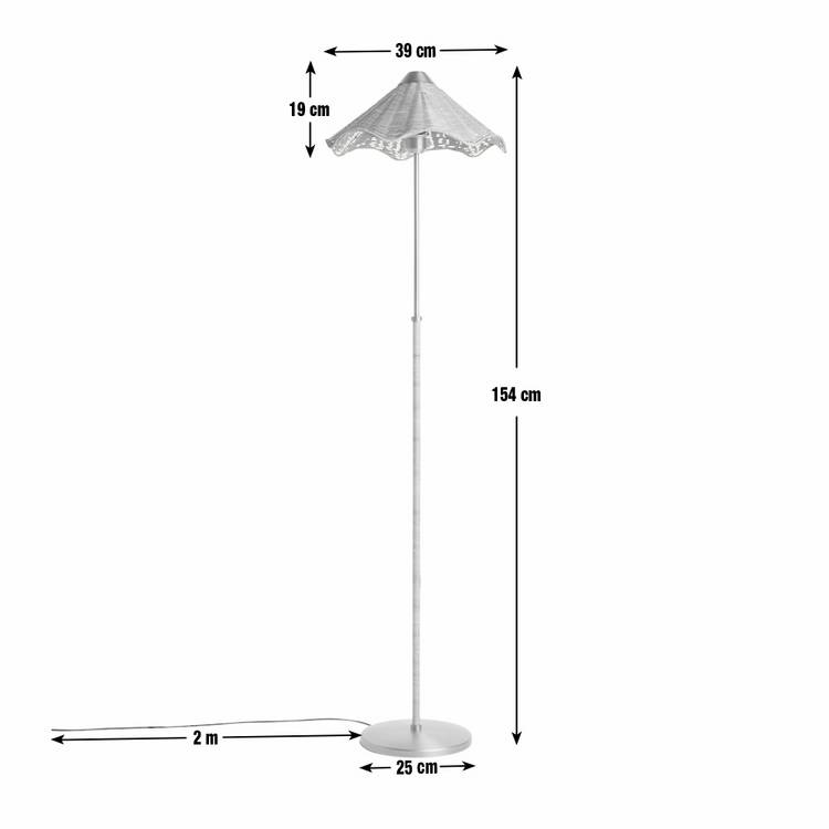 Habitat Norah rattan floor lamp natural, imported from the UK