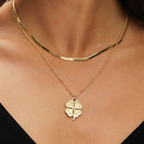 Lipsy gold-tone crystal clover pendant necklace, imported from the UK