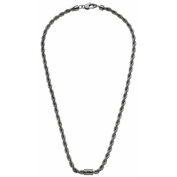 Armani Exchange men's gunmetal stainless steel chain 50cm - British product