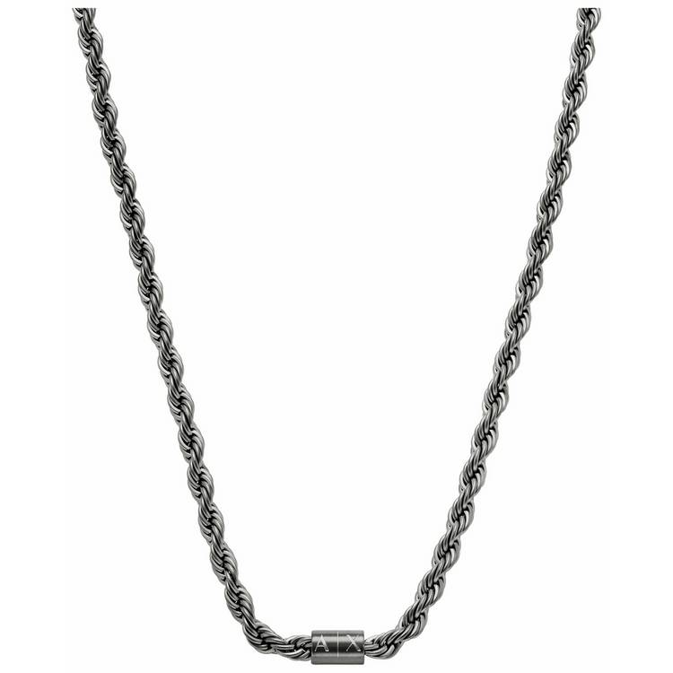 Armani Exchange men's gunmetal stainless steel chain 50cm - British product