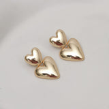 Lipsy gold plated puffed heart drop earrings - British product
