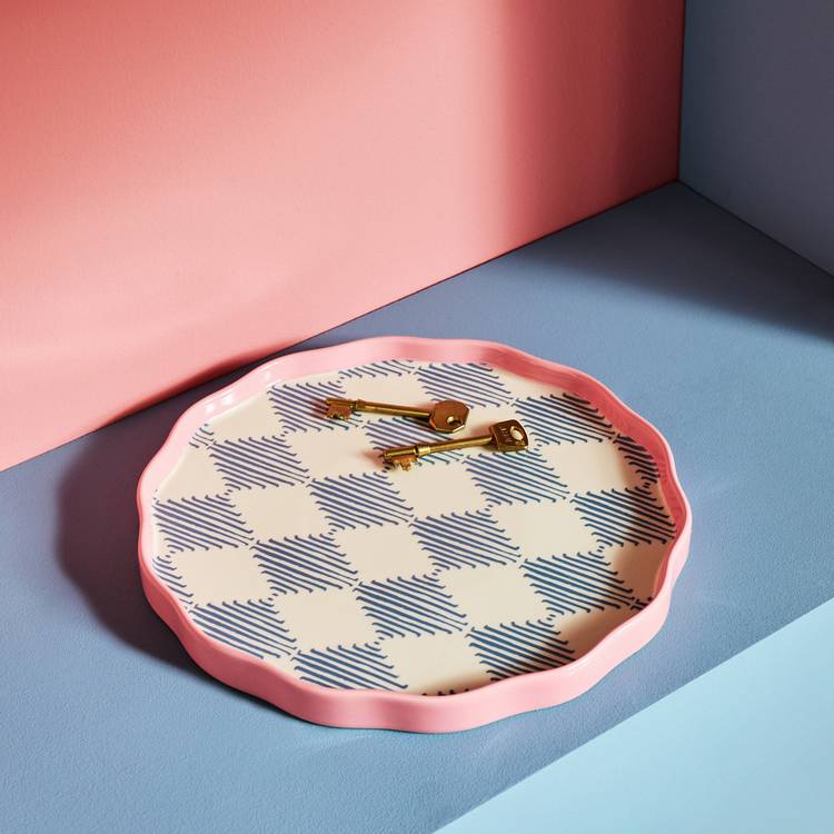 Habitat Harlequin Blue trinket tray 25.6cm - British product