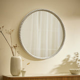 Argos Home grey beaded wooden wall mirror 76cm, imported from the UK
