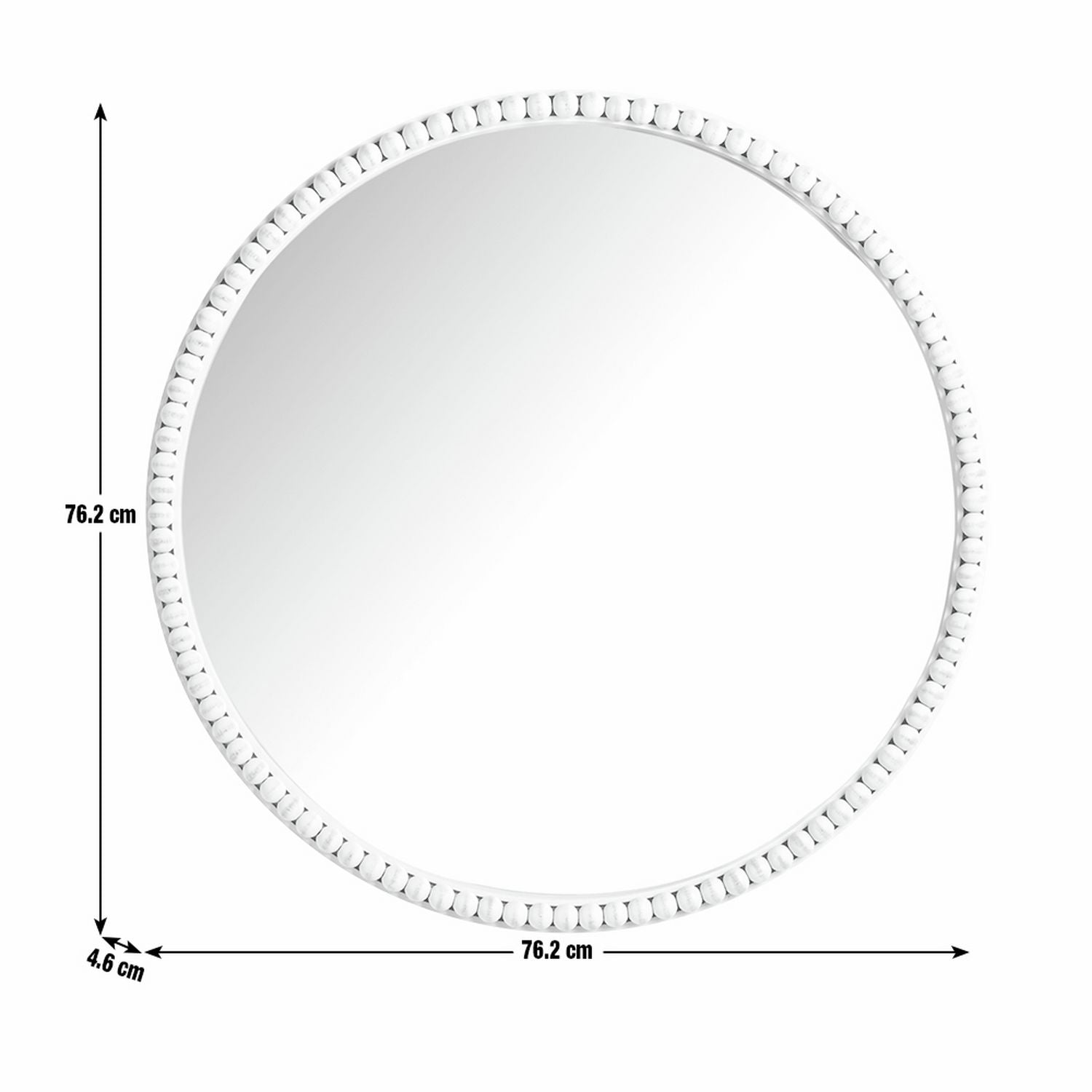 Argos Home grey beaded wooden wall mirror 76cm, imported from the UK
