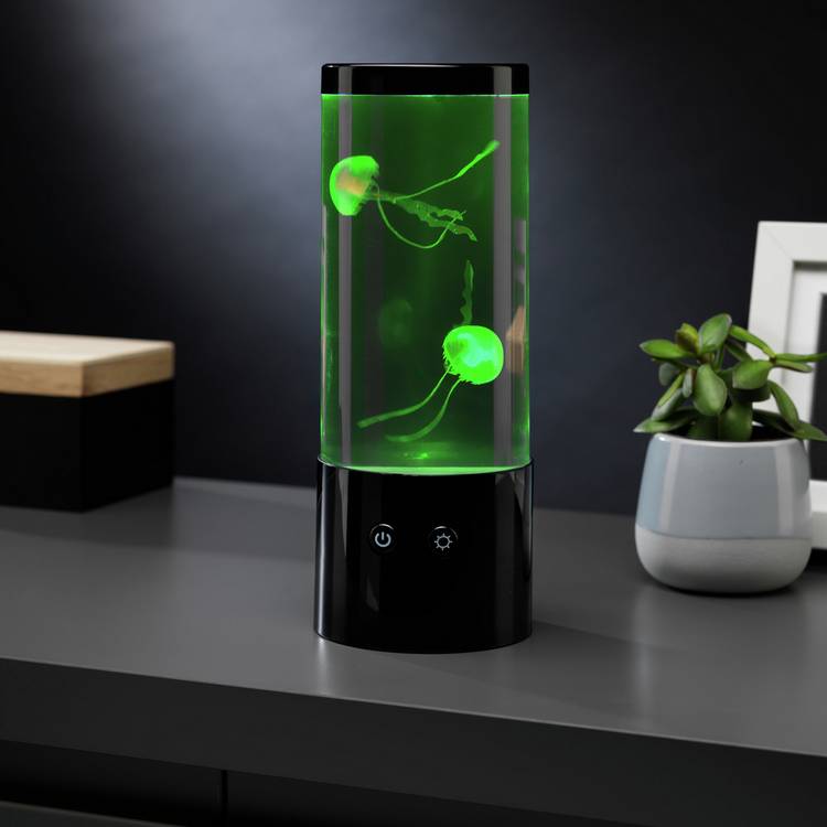 Menkind round jellyfish lamp colour-changing mood lighting, imported from the UK