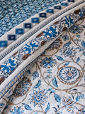 Nina Campbell blue Indienne quilted bedspread (British brand)