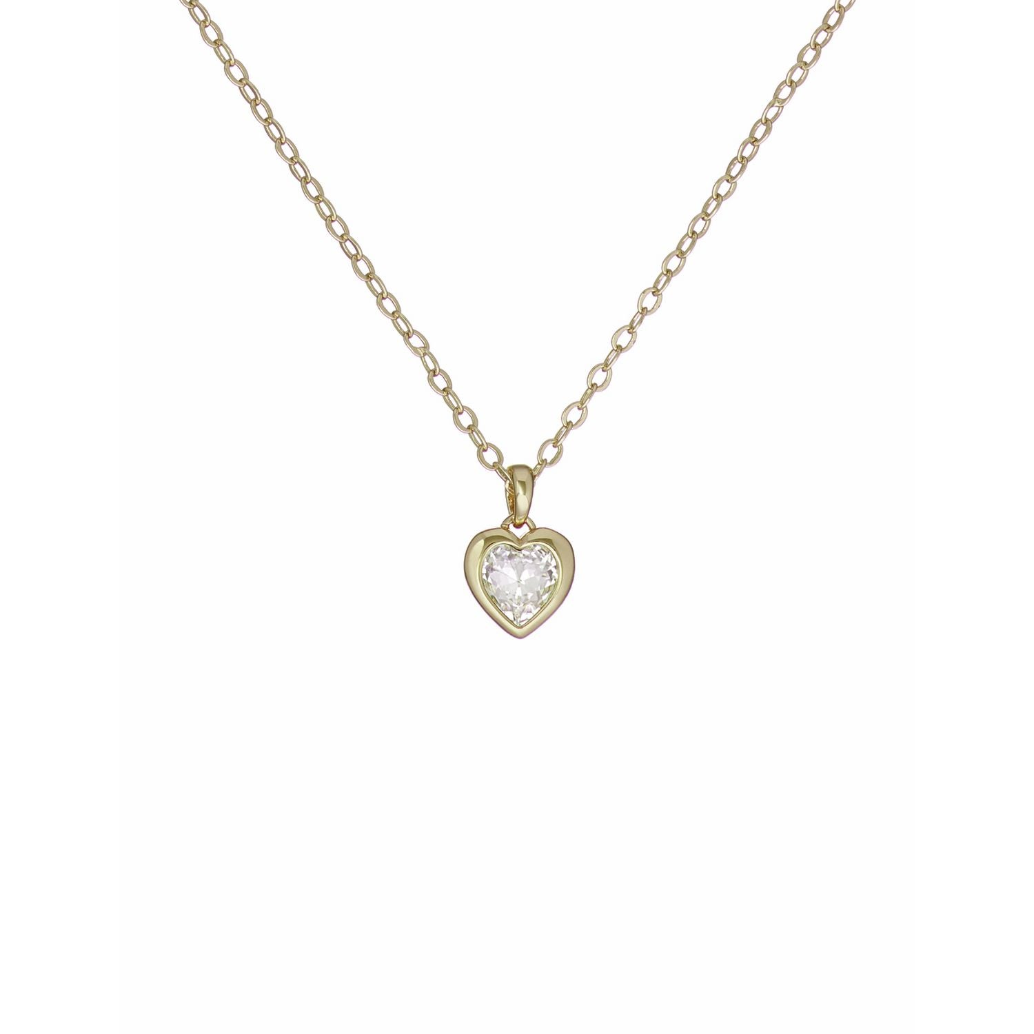 Ted Baker Hannela crystal heart pendant necklace yellow gold (British brand)
