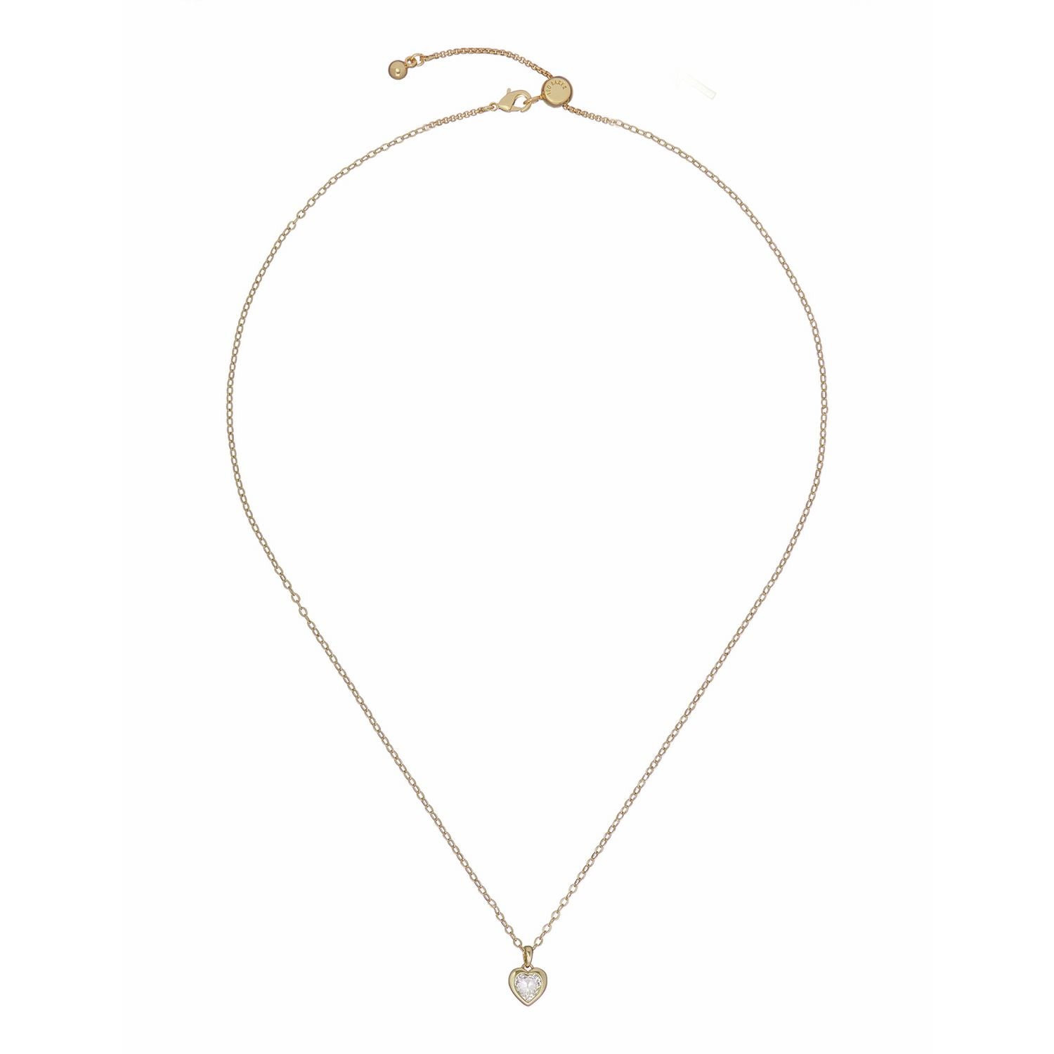 Ted Baker Hannela crystal heart pendant necklace yellow gold (British brand)