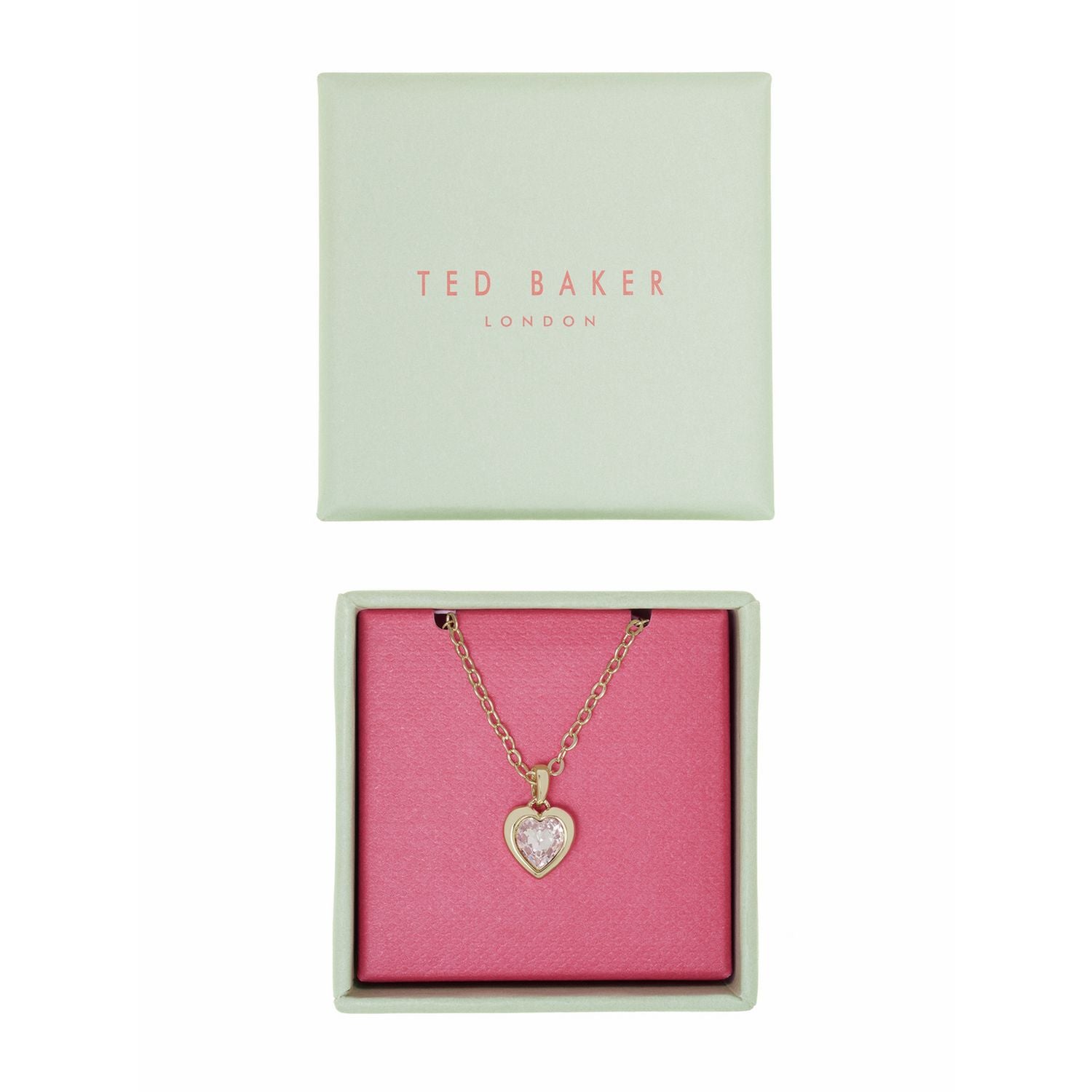 Ted Baker Hannela crystal heart pendant necklace yellow gold (British brand)
