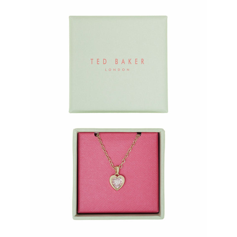 Ted Baker Hannela crystal heart pendant necklace yellow gold (British brand)