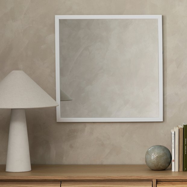 Home Essentials wall mirror white square 55x55cm, UK version