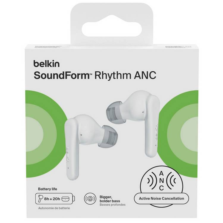 Belkin SoundForm Rhythm ANC earbuds white - British product