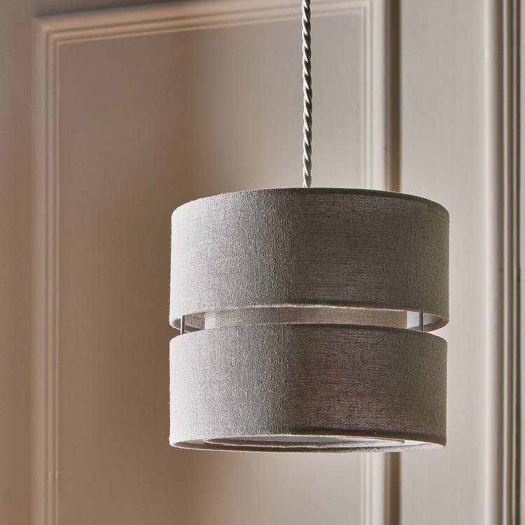 Argos Home grey fabric 2 tier lampshade 22cm, imported from the UK