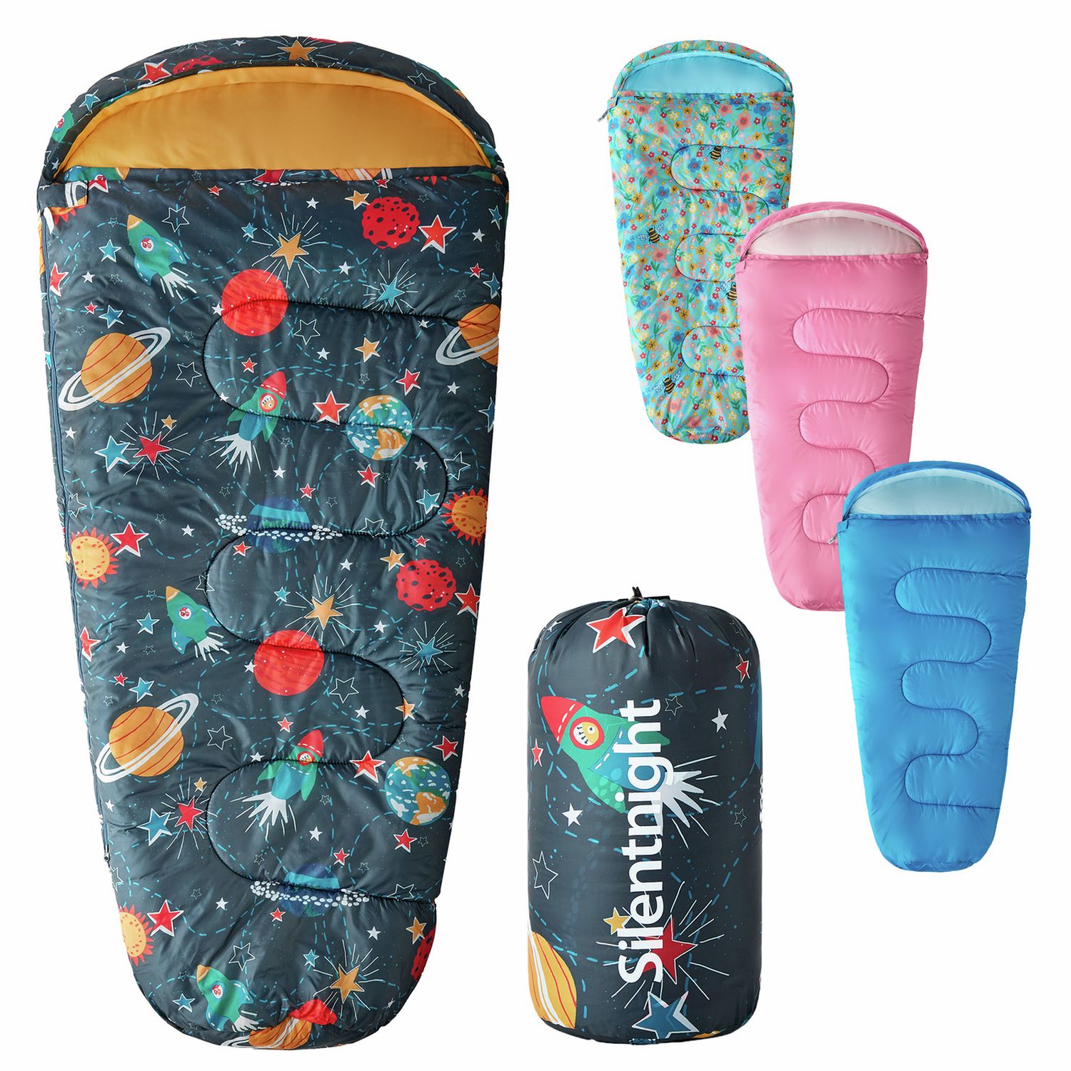 Silentnight kids envelope sleeping bag 400gsm space print - British product