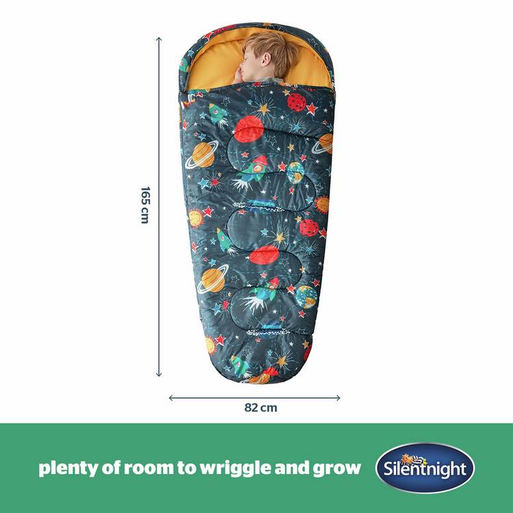 Silentnight kids envelope sleeping bag 400gsm space print - British product