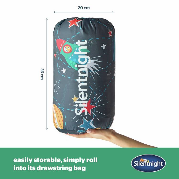 Silentnight kids envelope sleeping bag 400gsm space print - British product