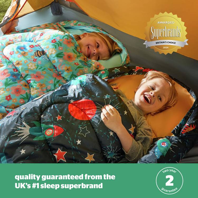 Silentnight kids envelope sleeping bag 400gsm space print - British product