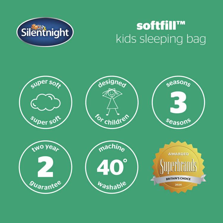 Silentnight kids envelope sleeping bag 400gsm space print - British product