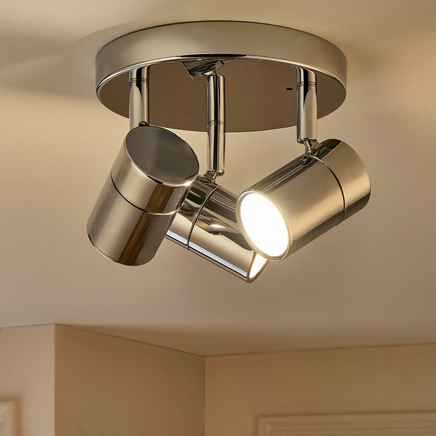 Argos Home 3-light bathroom spotlight chrome finish (British brand)
